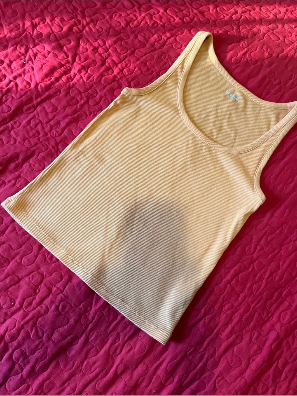 Old Navy Yellow Ribbed Tank Top - Picture 2 of 4